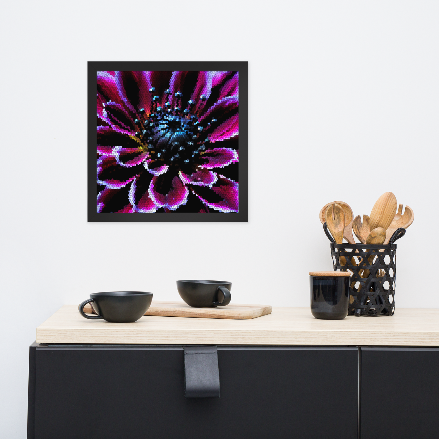 Framed Wall Art - Botanical Floral - Candied Dahlia