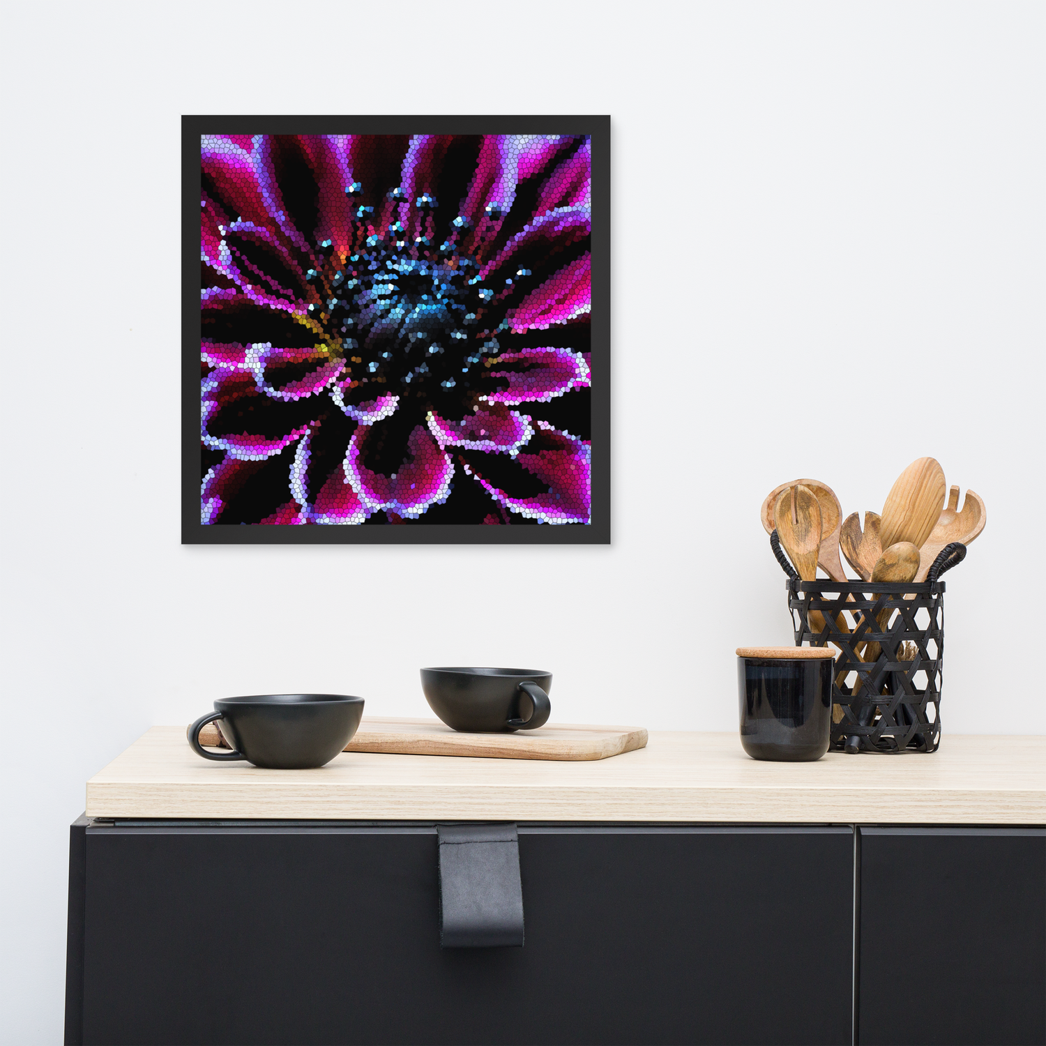 Framed Wall Art - Botanical Floral - Candied Dahlia