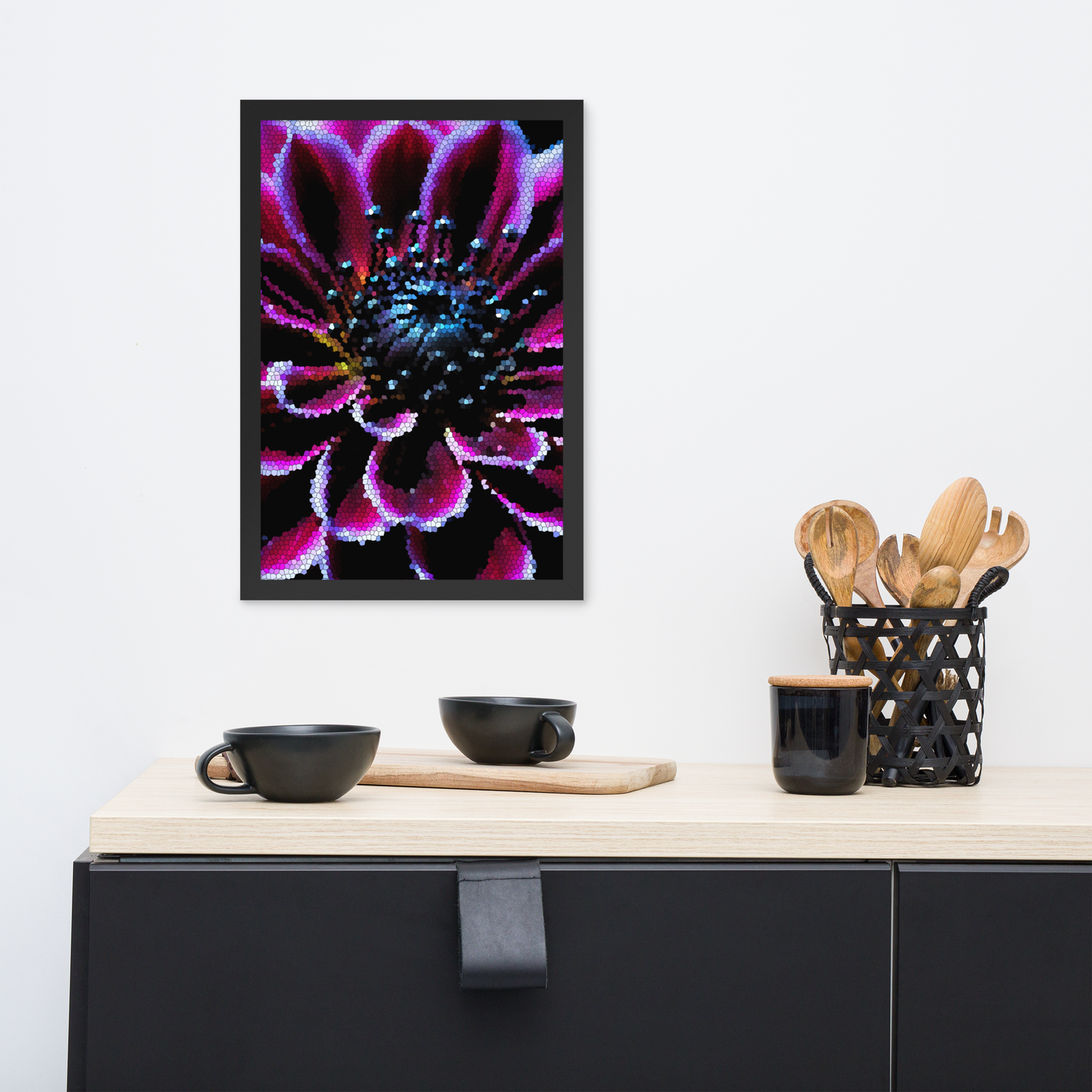 Framed Wall Art - Botanical Floral - Candied Dahlia