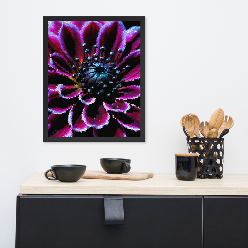 Framed Wall Art - Botanical Floral - Candied Dahlia