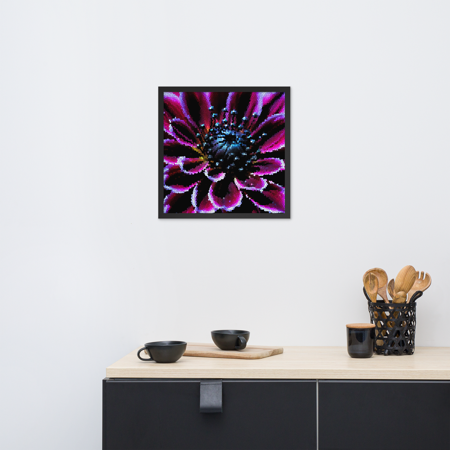 Framed Wall Art - Botanical Floral - Candied Dahlia