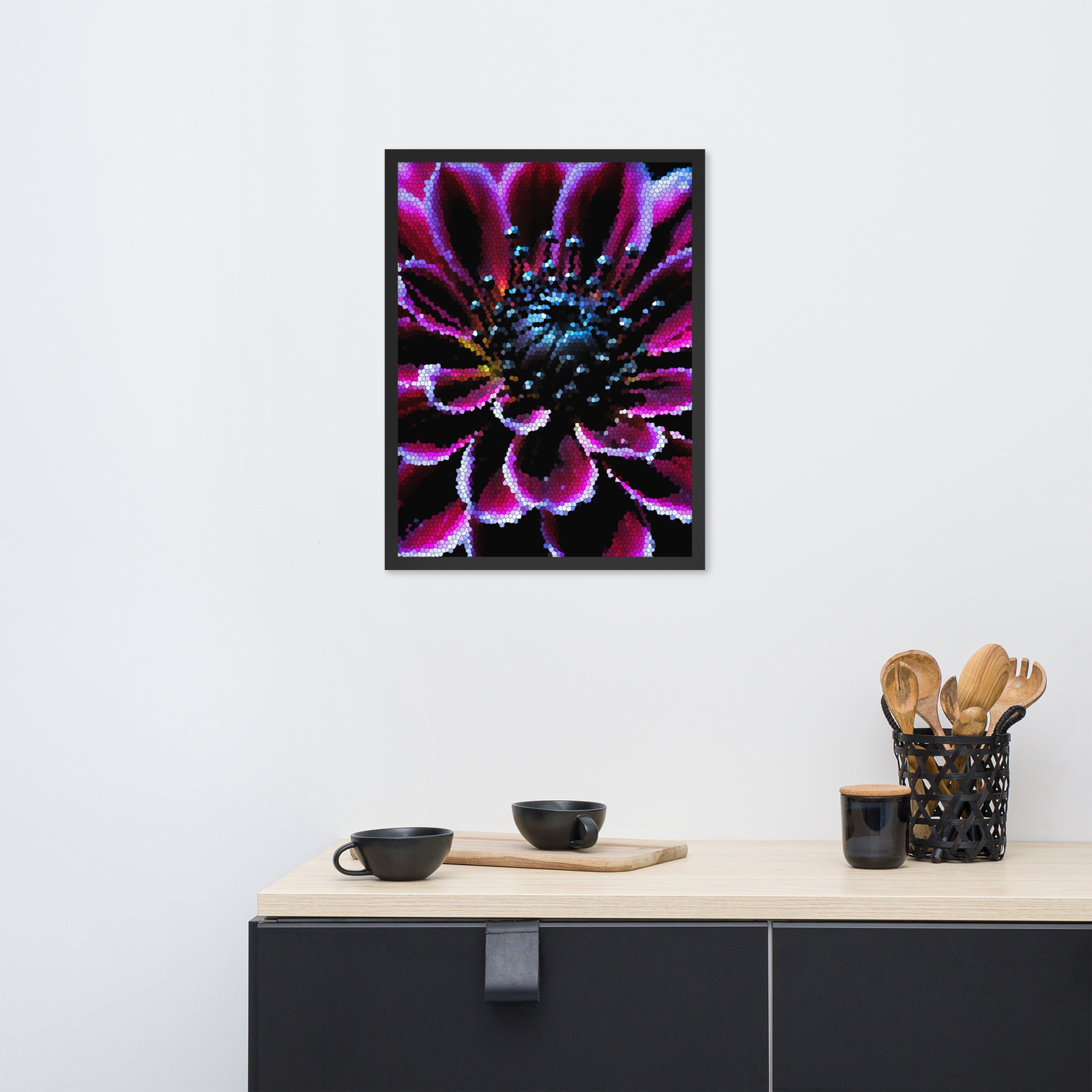 Framed Wall Art - Botanical Floral - Candied Dahlia