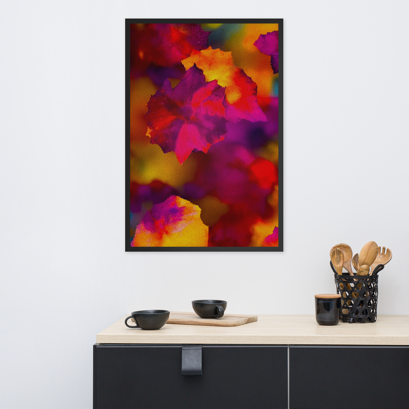 Framed Wall Art - Botanical Floral - Fall Colors Frenzy