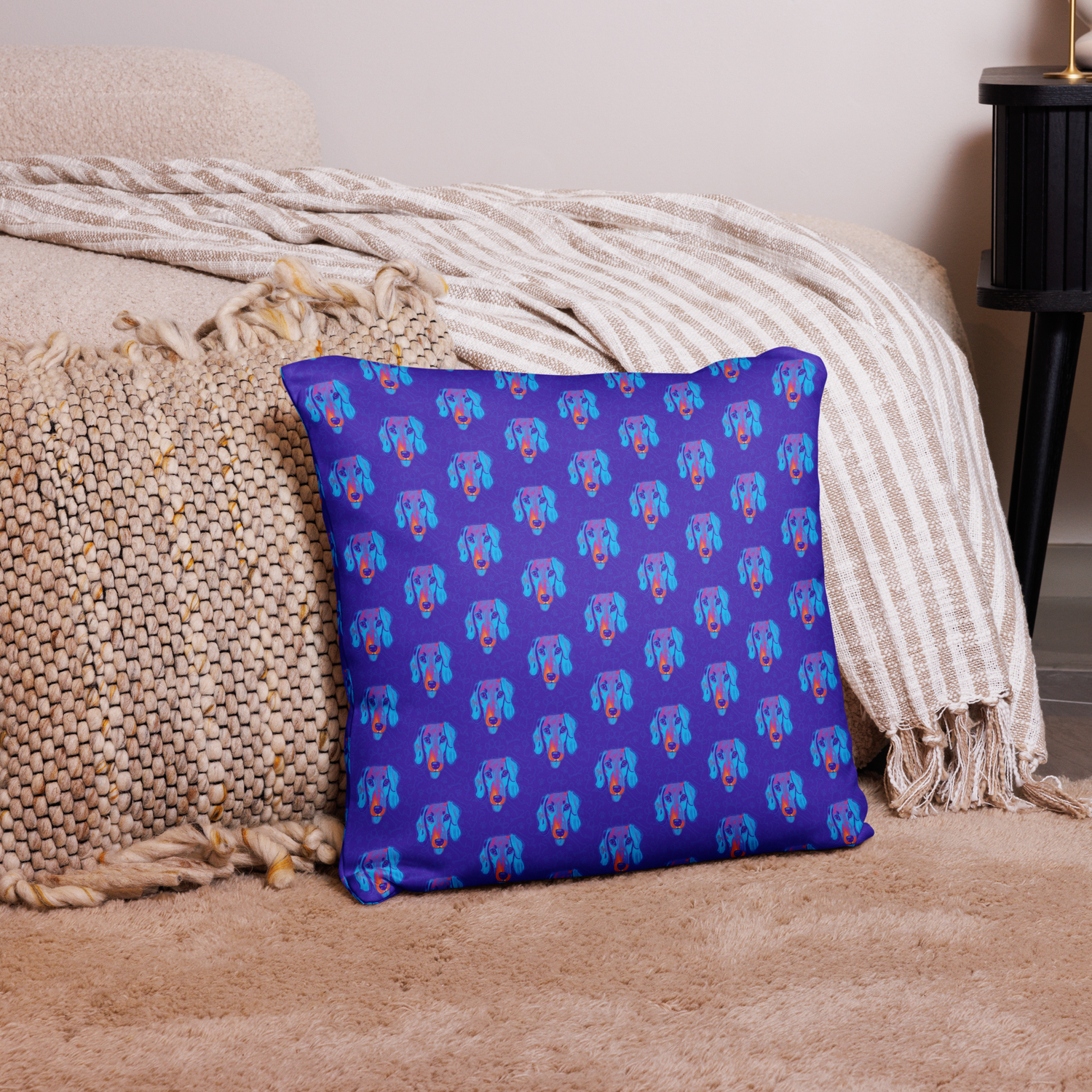 Throw Pillow (with filling) - Dachshund Licks &amp; Kisses