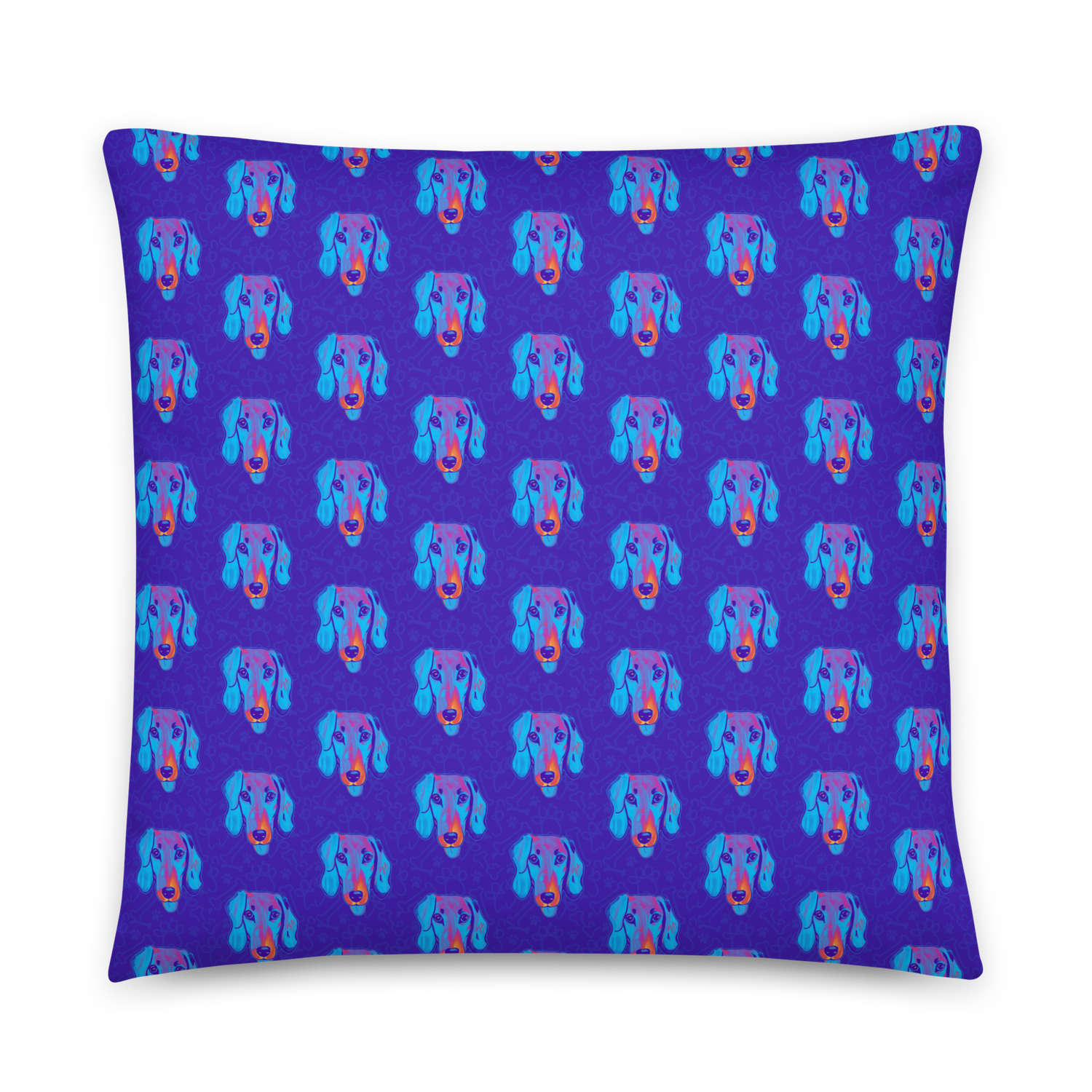 Throw Pillow (with filling) - Dachshund Licks &amp; Kisses