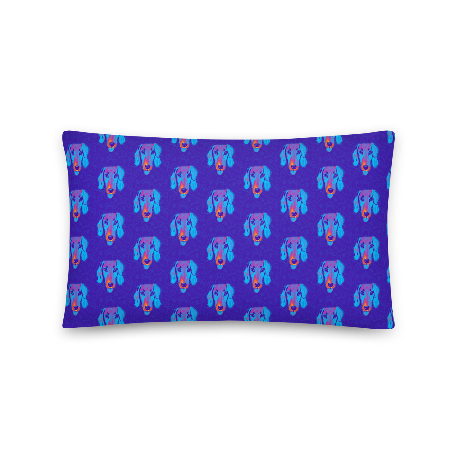 Throw Pillow (with filling) - Dachshund Licks &amp; Kisses