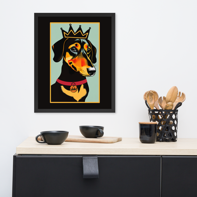 Framed Wall Art - Dachshund - Dog Park Royalty