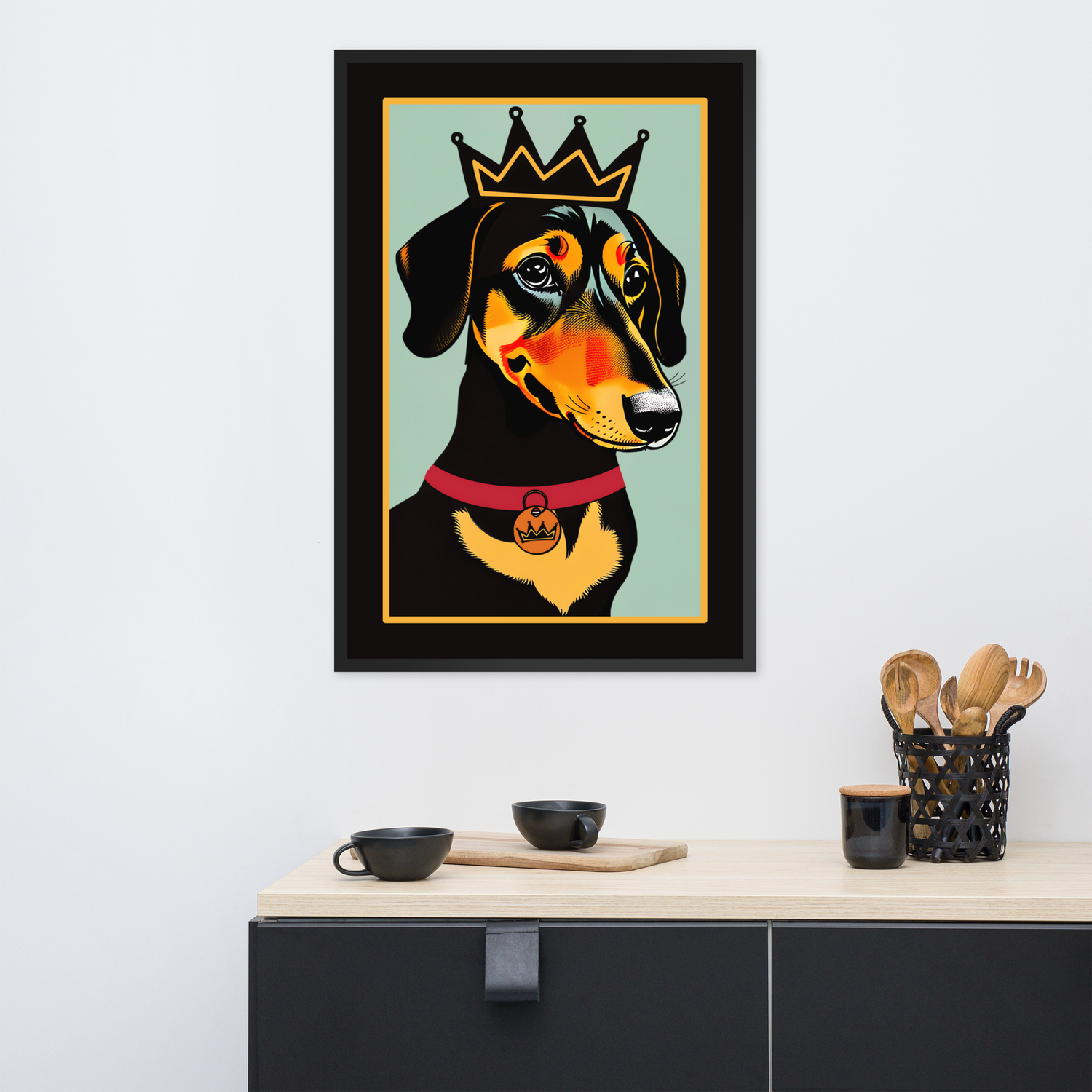 Framed Wall Art - Dachshund - Dog Park Royalty