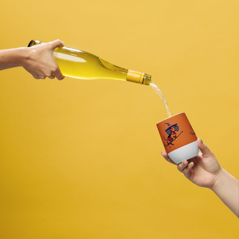 Wine tumbler - Dachshund Halloweenie - Pumpkin Spice