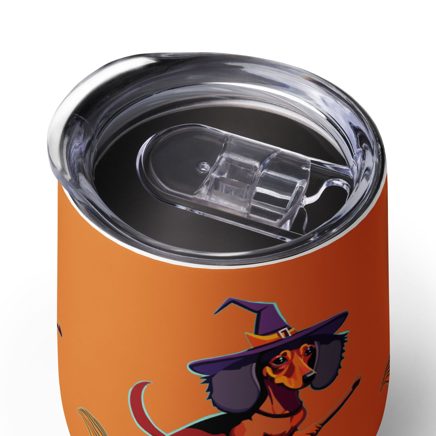 Wine tumbler - Dachshund Halloweenie - Pumpkin Spice