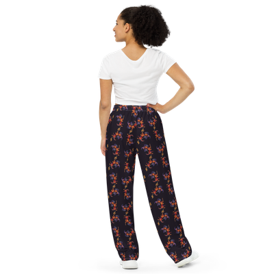 Unisex wide-leg pants - Dachshund Halloweenie Witch