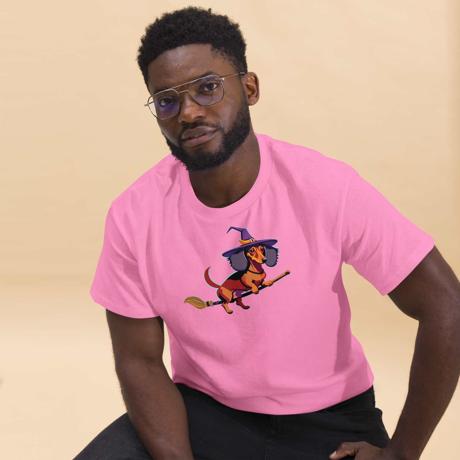 Unisex classic tee - Dachshund Halloweenie Witch