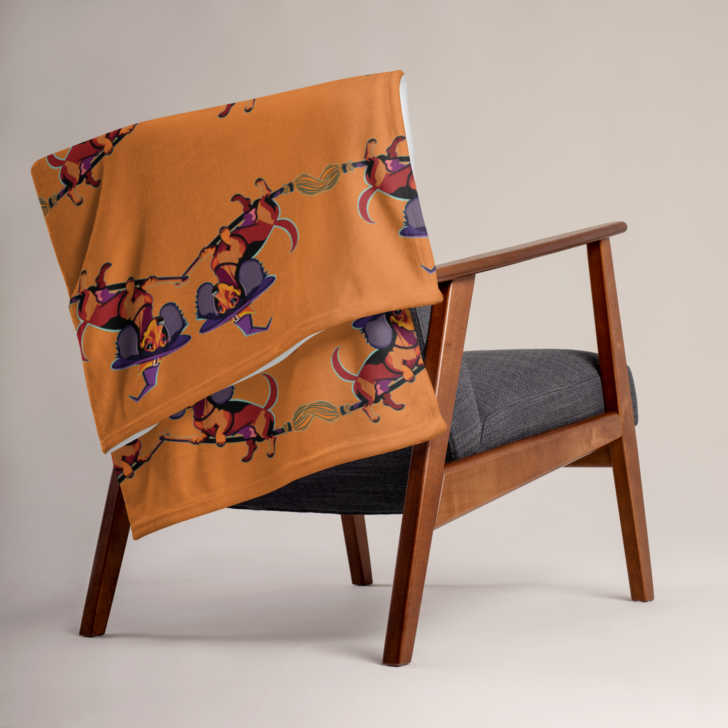 Throw Blanket - Dachshund Halloweenie - Pumpkin Spice