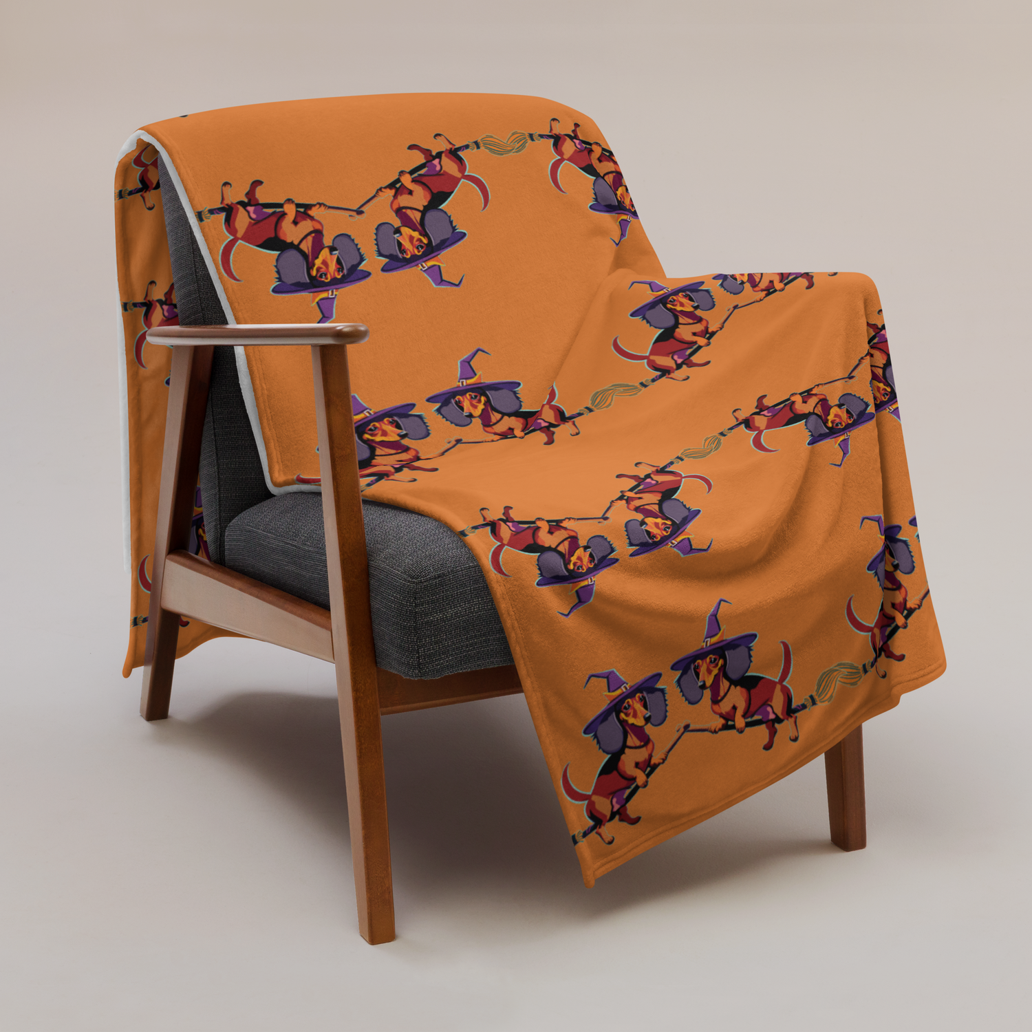 Throw Blanket - Dachshund Halloweenie - Pumpkin Spice