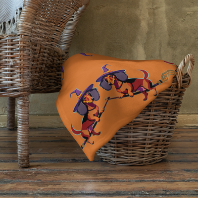 Throw Blanket - Dachshund Halloweenie - Pumpkin Spice