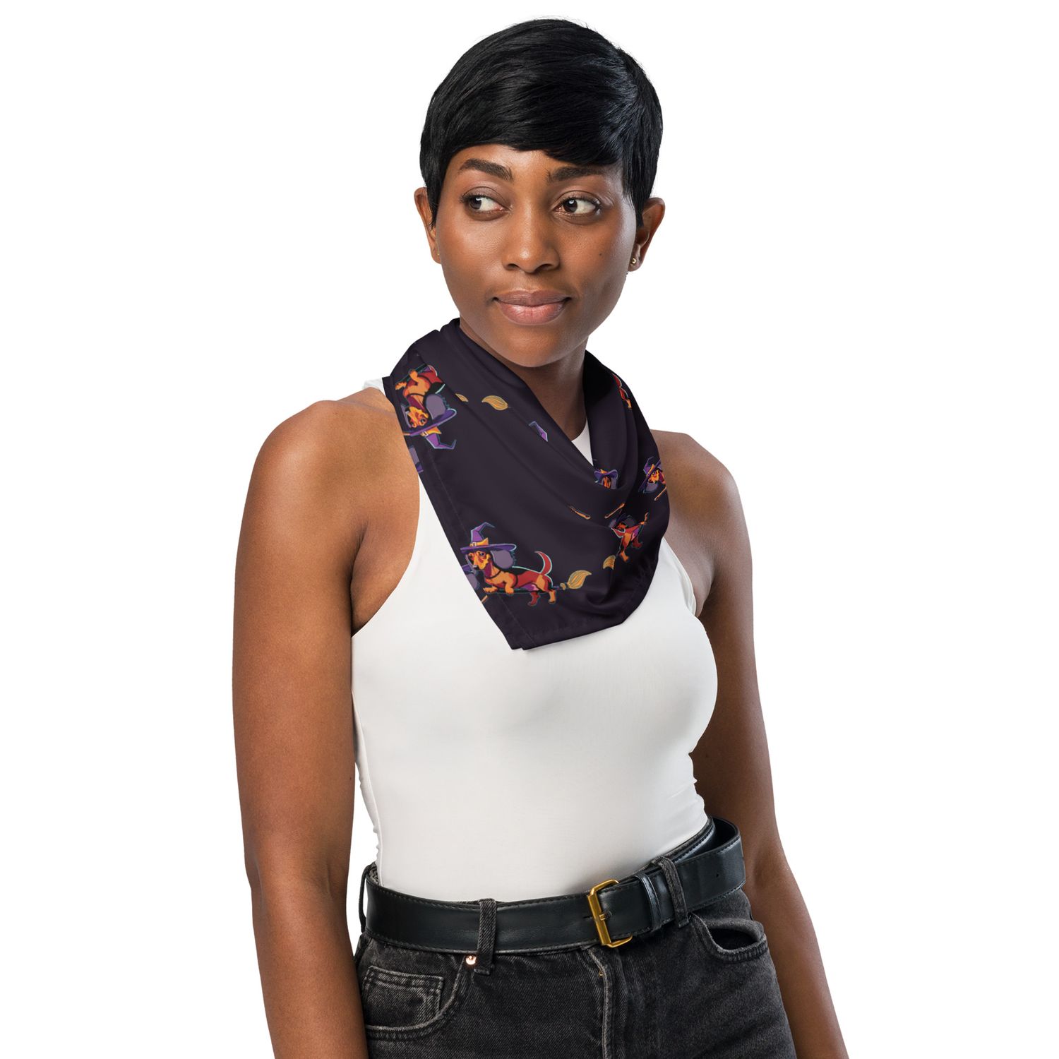 Scarf | Bandana - Dachshund Halloweenie - Midnight