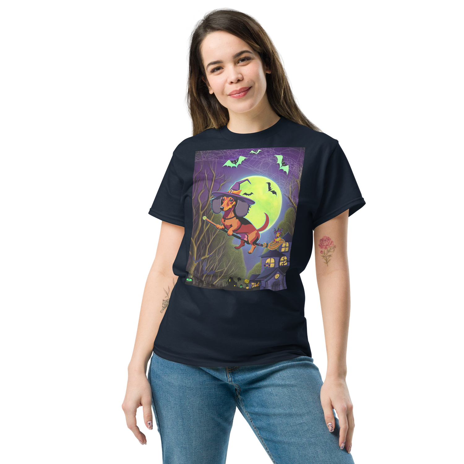 Unisex classic tee - Dachshund Halloween: a Halloweenie!