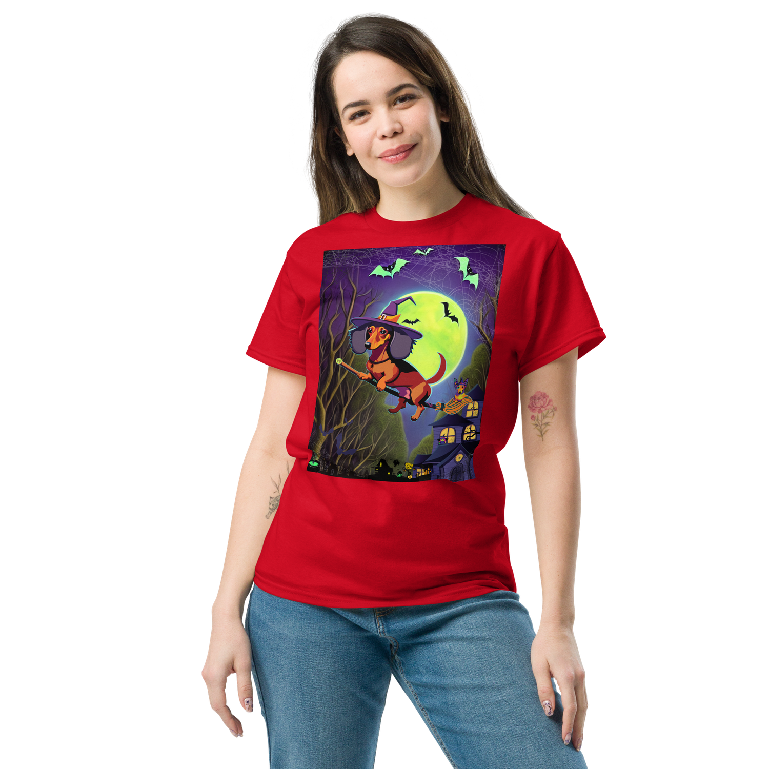 Unisex classic tee - Dachshund Halloween: a Halloweenie!