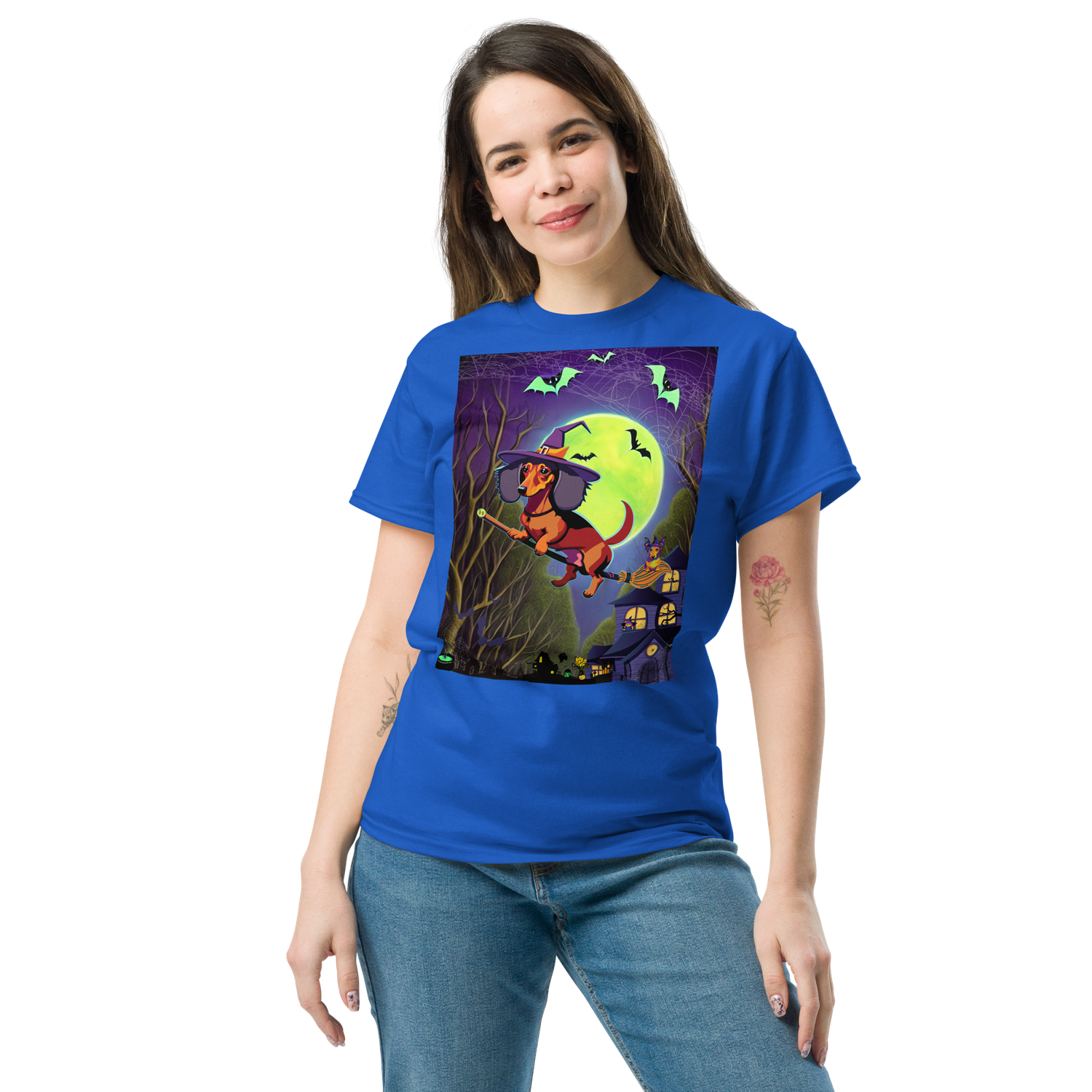 Unisex classic tee - Dachshund Halloween: a Halloweenie!