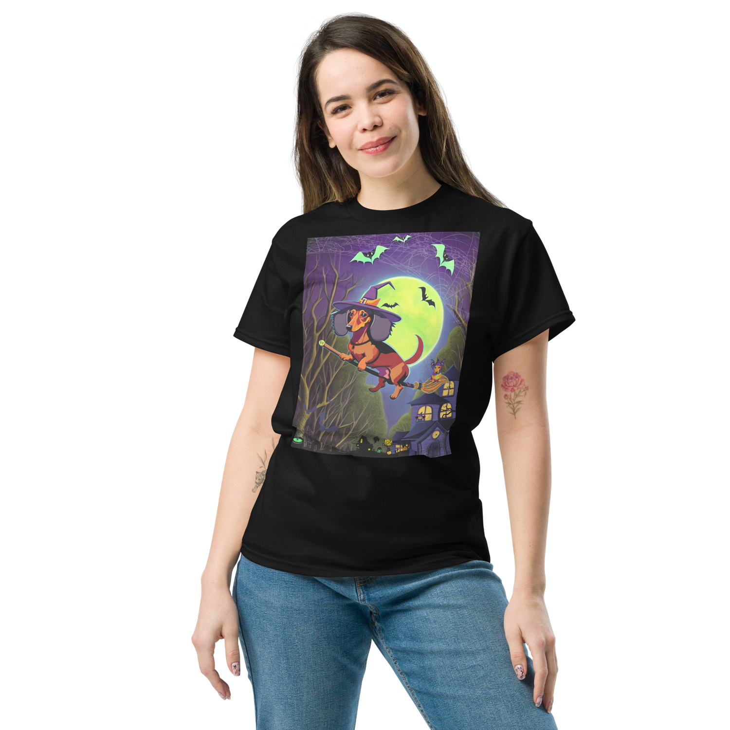 Unisex classic tee - Dachshund Halloween: a Halloweenie!