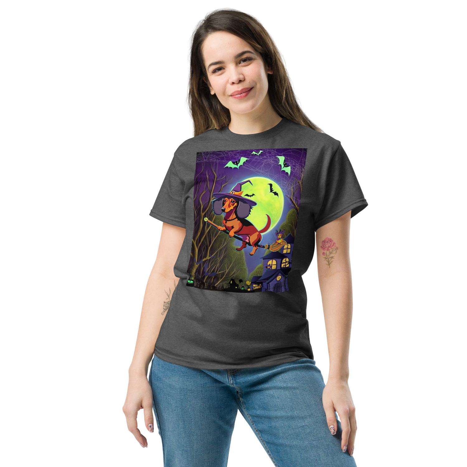 Unisex classic tee - Dachshund Halloween: a Halloweenie!