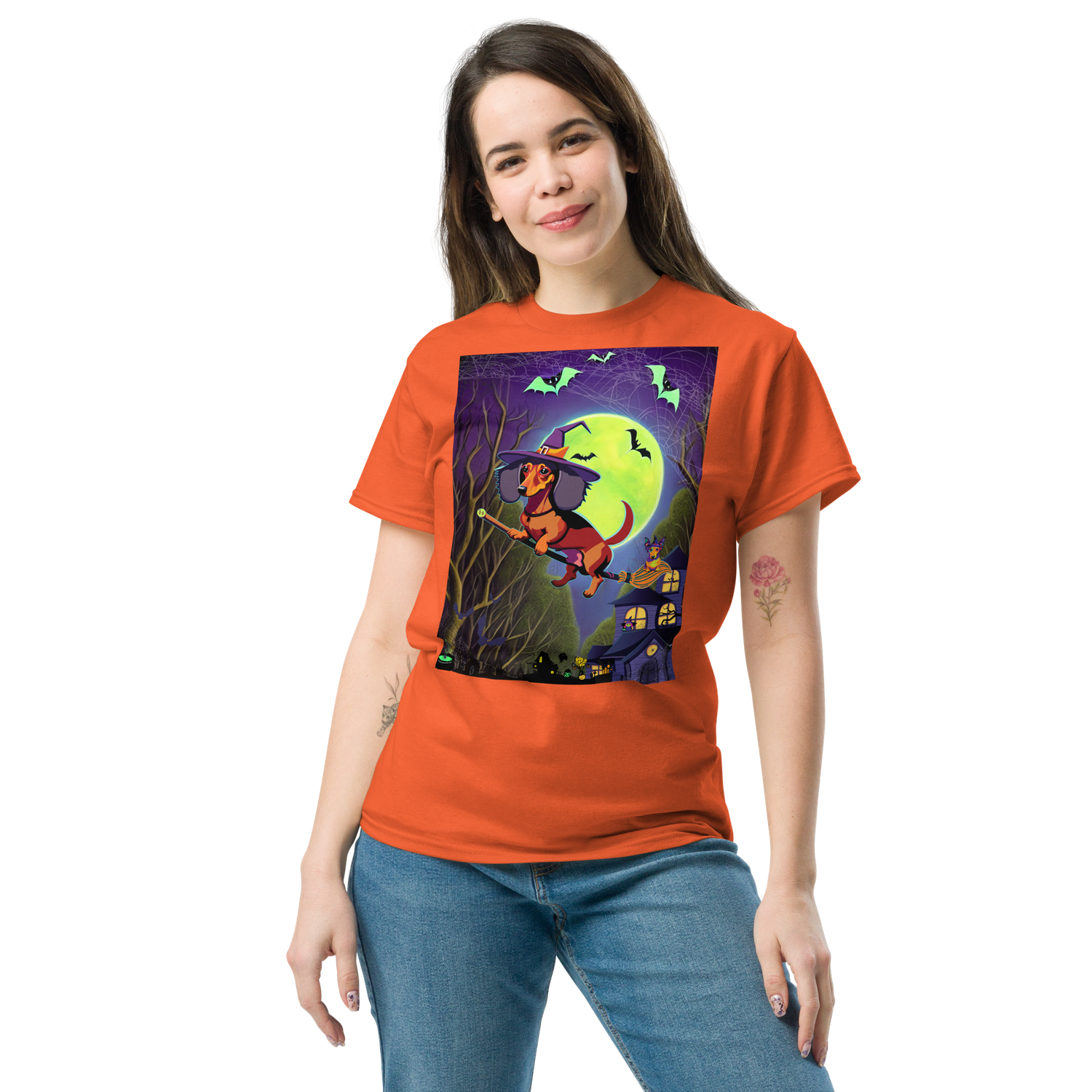Unisex classic tee - Dachshund Halloween: a Halloweenie!