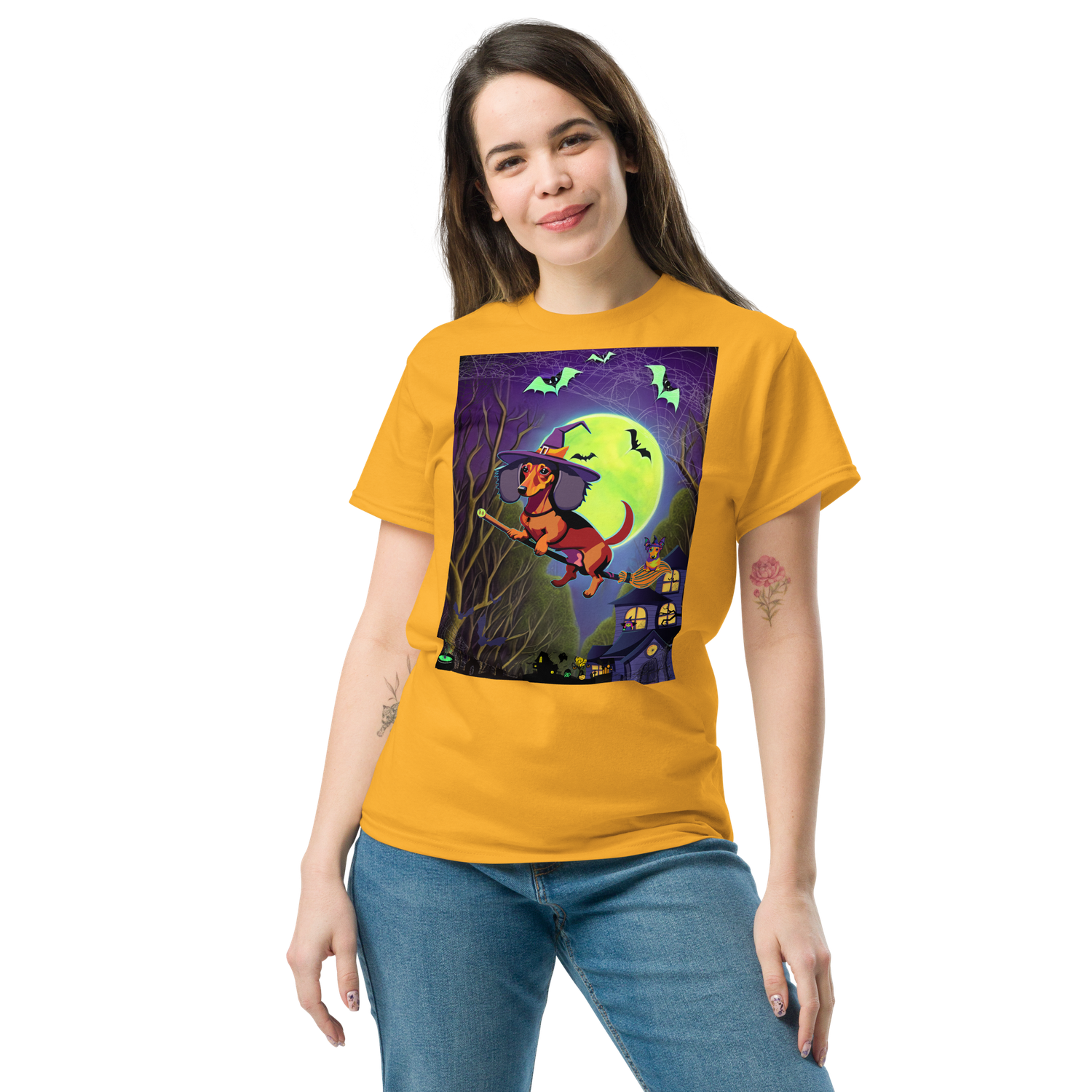 Unisex classic tee - Dachshund Halloween: a Halloweenie!