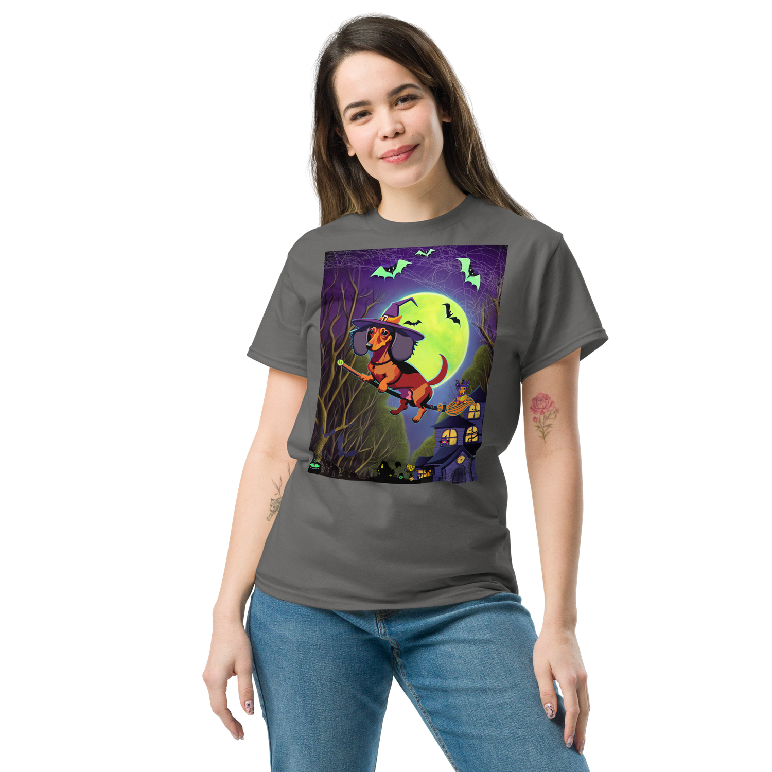 Unisex classic tee - Dachshund Halloween: a Halloweenie!