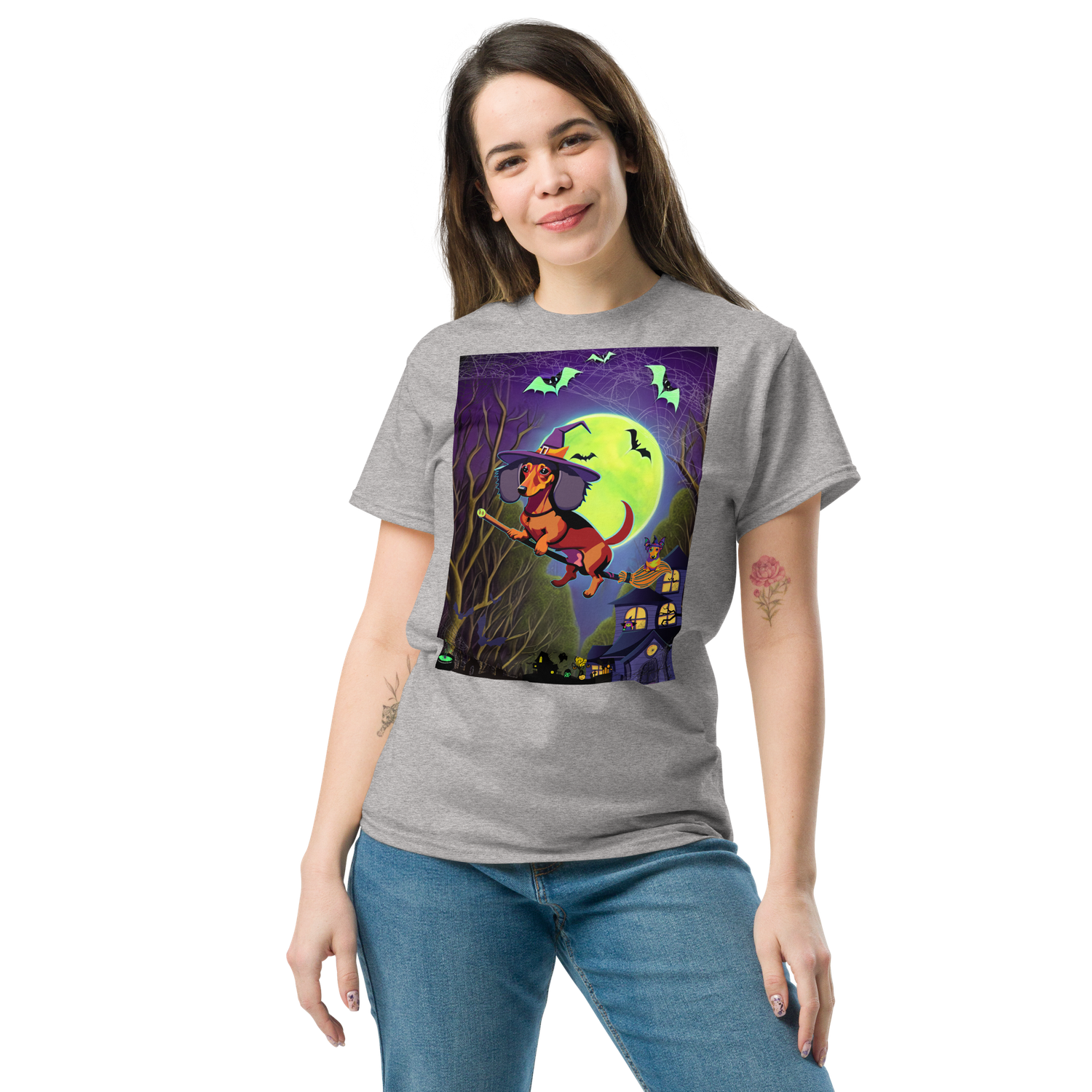 Unisex classic tee - Dachshund Halloween: a Halloweenie!