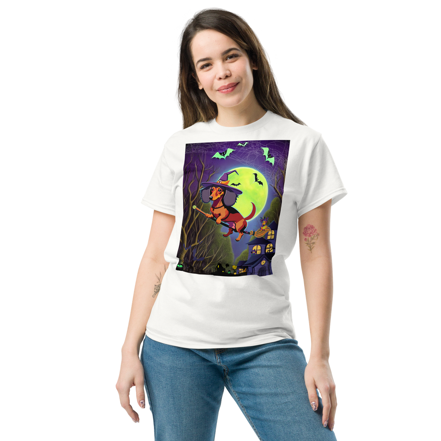 Unisex classic tee - Dachshund Halloween: a Halloweenie!
