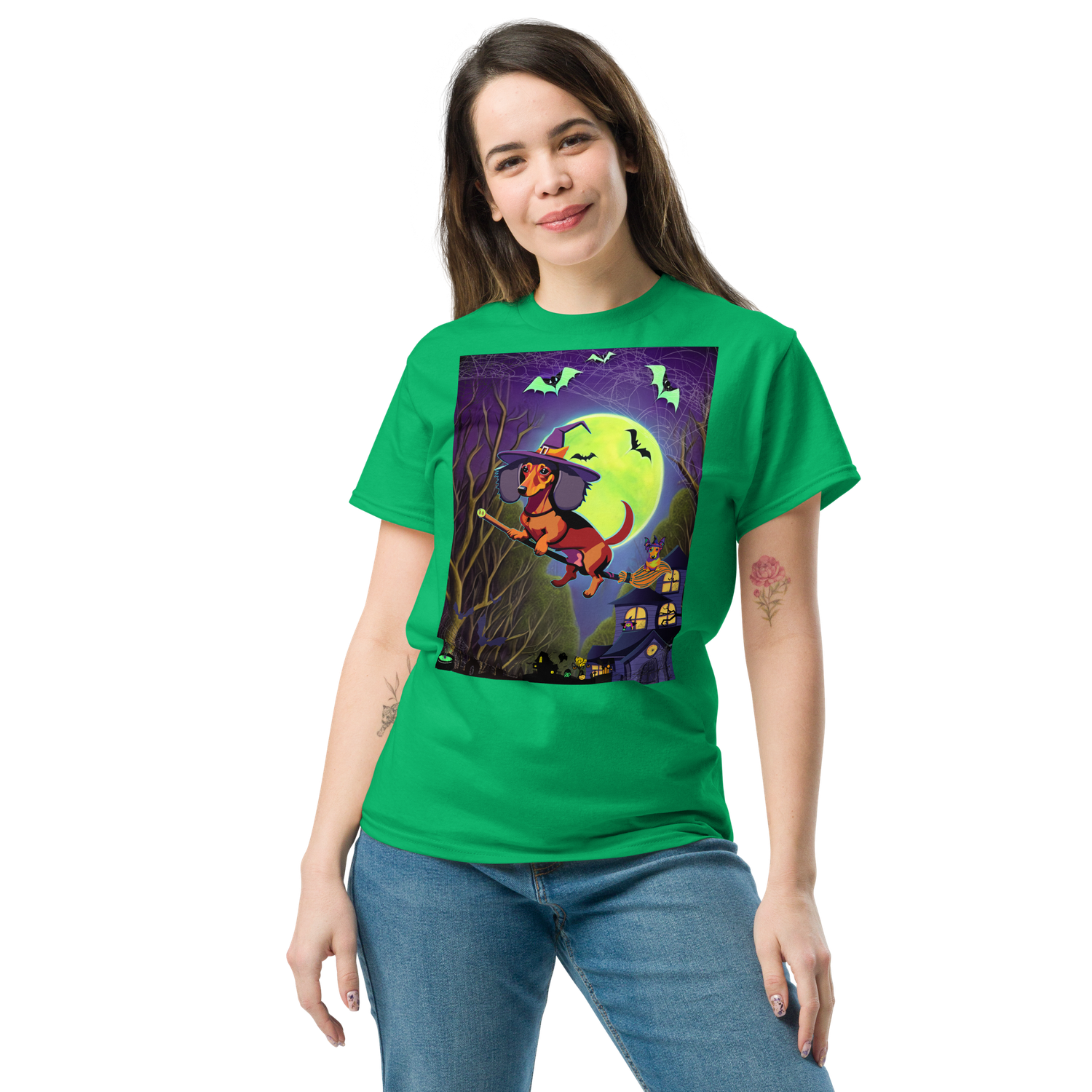 Unisex classic tee - Dachshund Halloween: a Halloweenie!