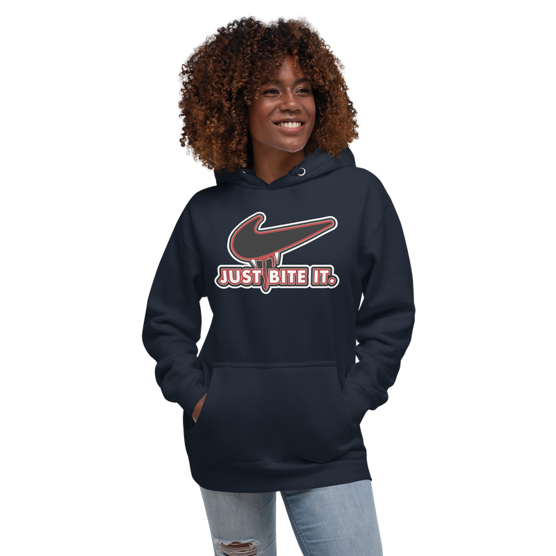 Unisex Hoodie - Halloween - Just Bite It - Vampire Swoosh