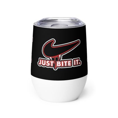 Wine tumbler - Halloween - Just Bite It - Vampire Swoosh