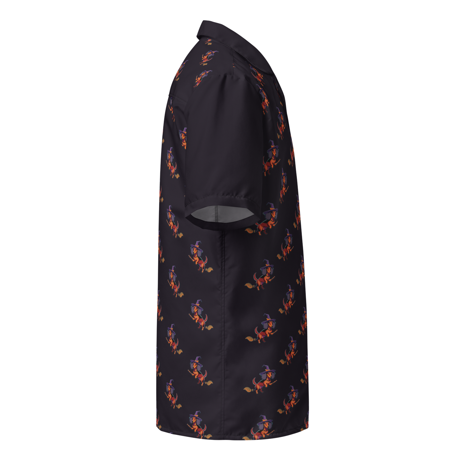Unisex button shirt - Dachshund Halloweenie Witch
