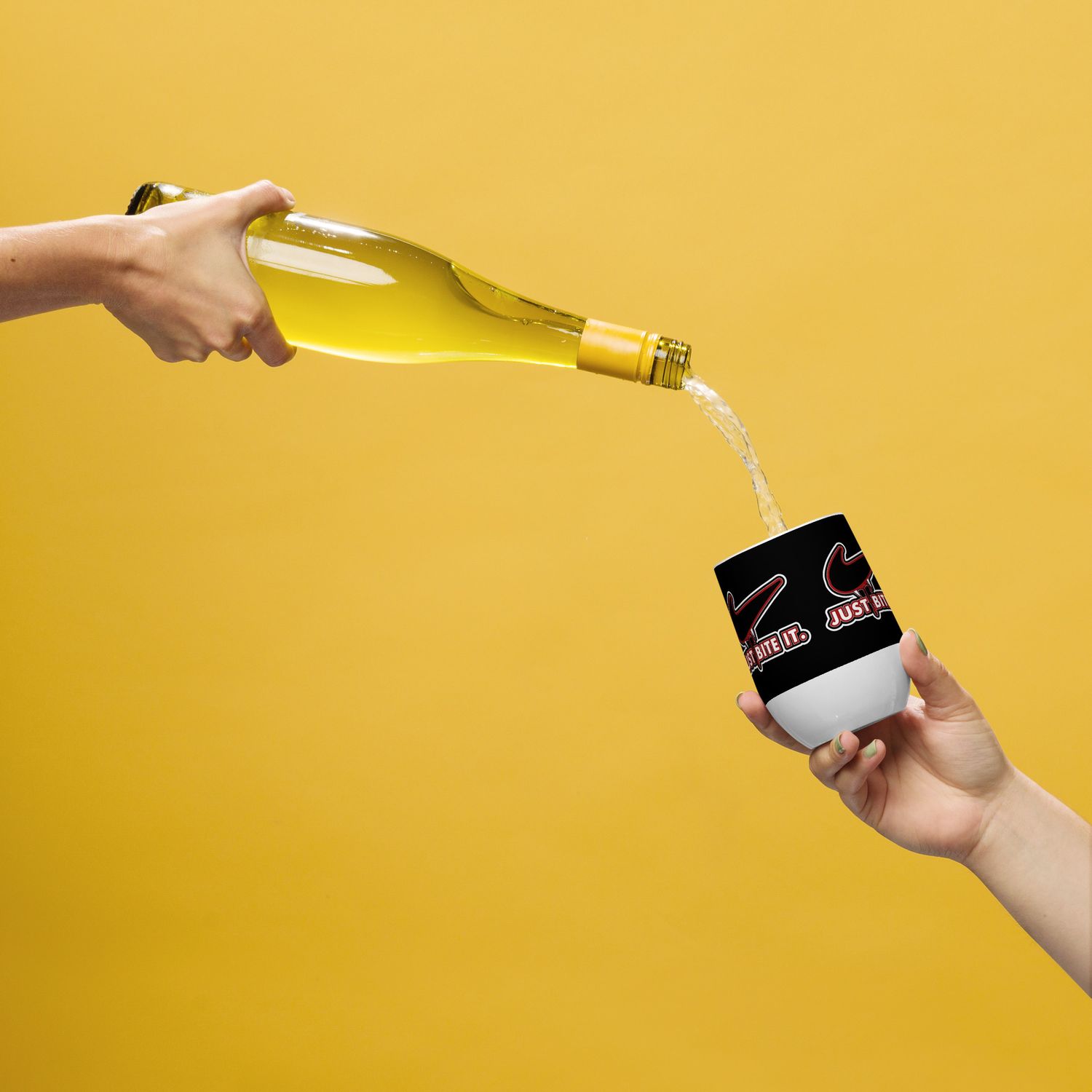 Wine tumbler - Halloween - Just Bite It - Vampire Swoosh