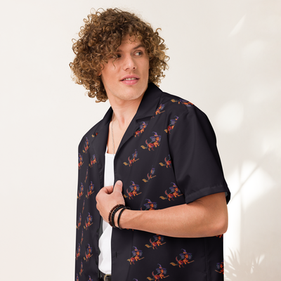 Unisex button shirt - Dachshund Halloweenie Witch