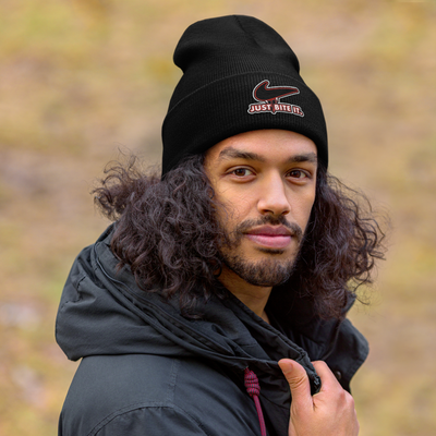 Cuffed Beanie - Halloween - Just Bite It - Vampire Swoosh