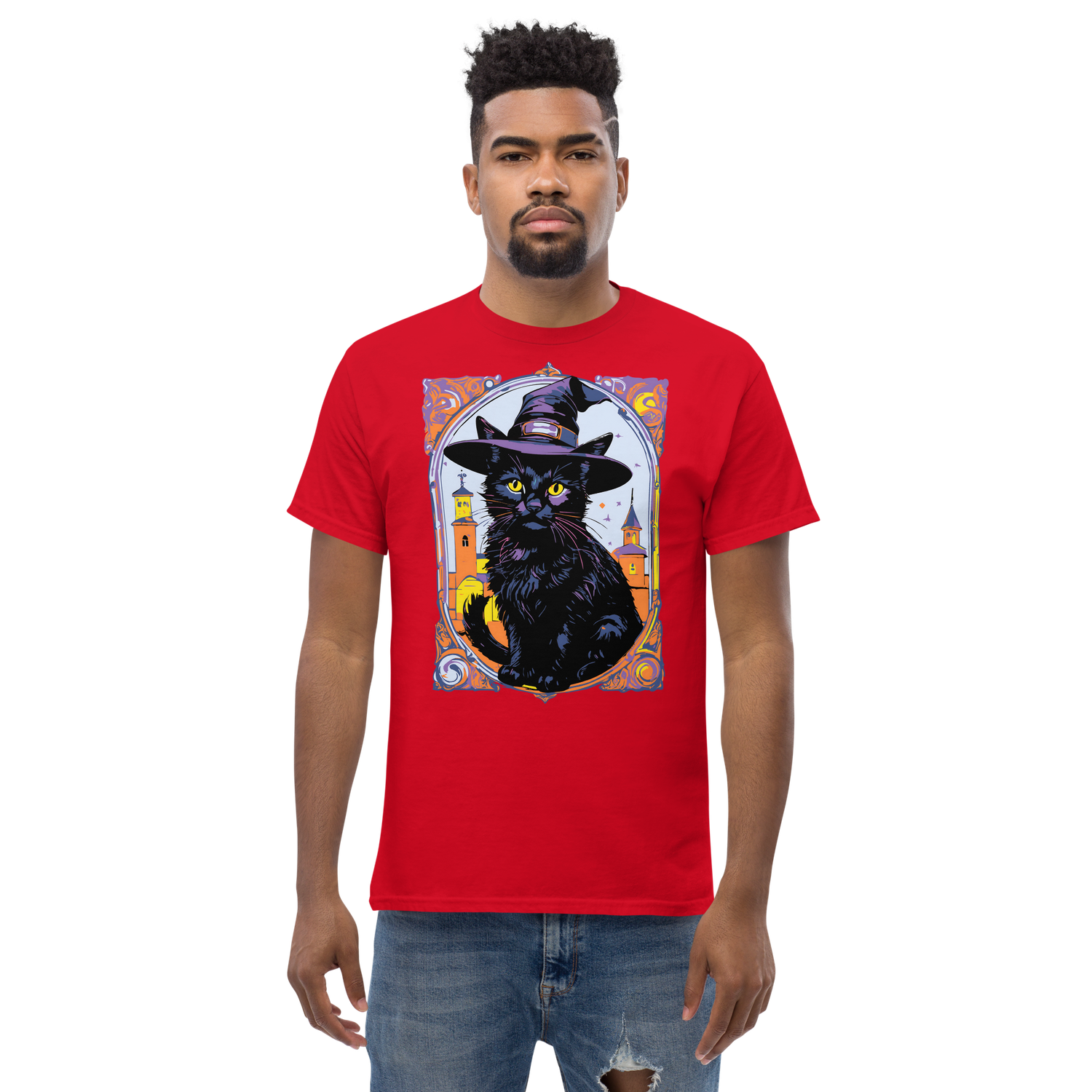 Unisex classic tee - Halloween - Black Cat Witch