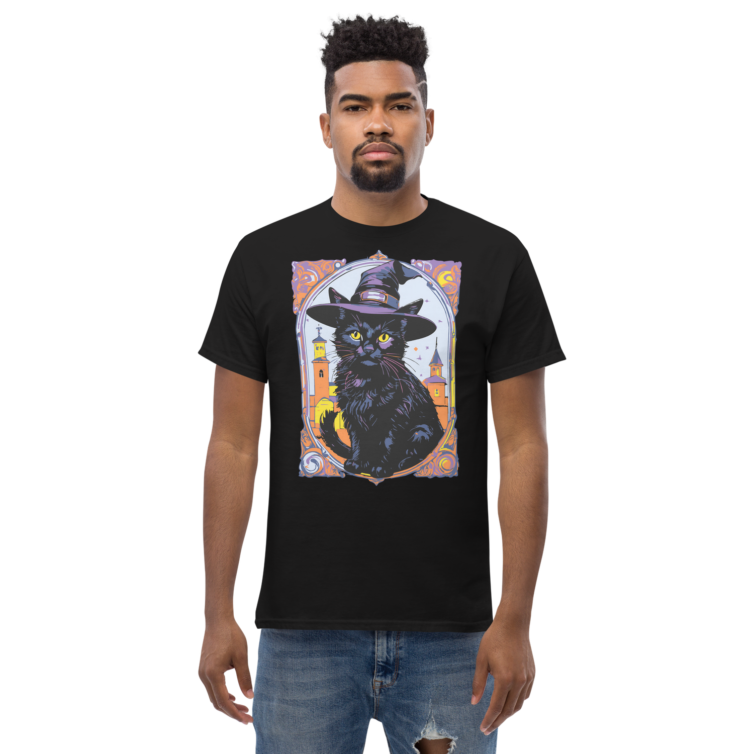 Unisex classic tee - Halloween - Black Cat Witch