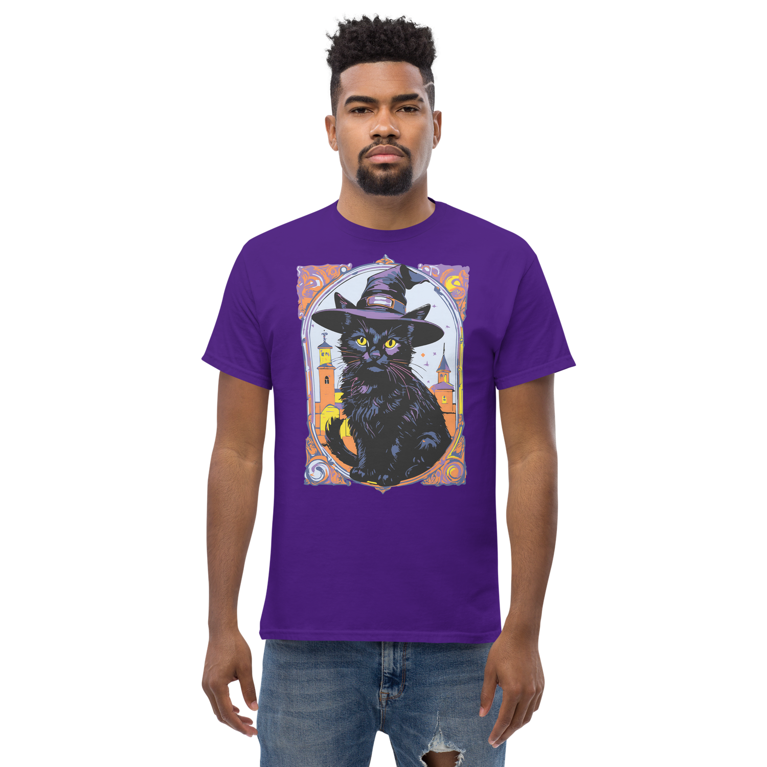 Unisex classic tee - Halloween - Black Cat Witch