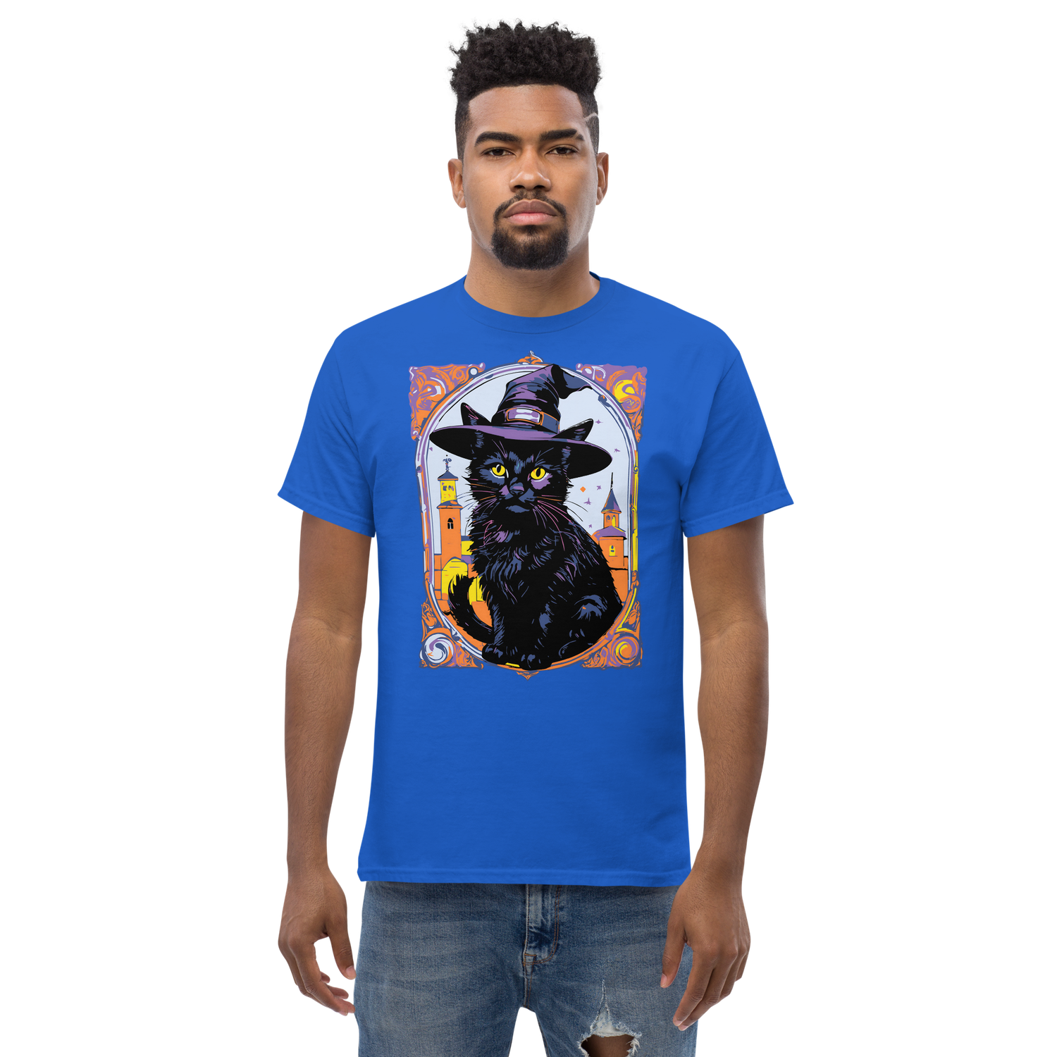Unisex classic tee - Halloween - Black Cat Witch