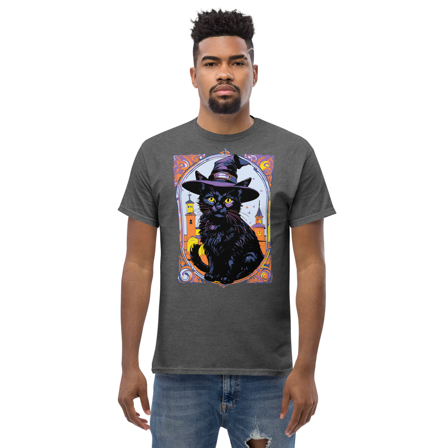 Unisex classic tee - Halloween - Black Cat Witch