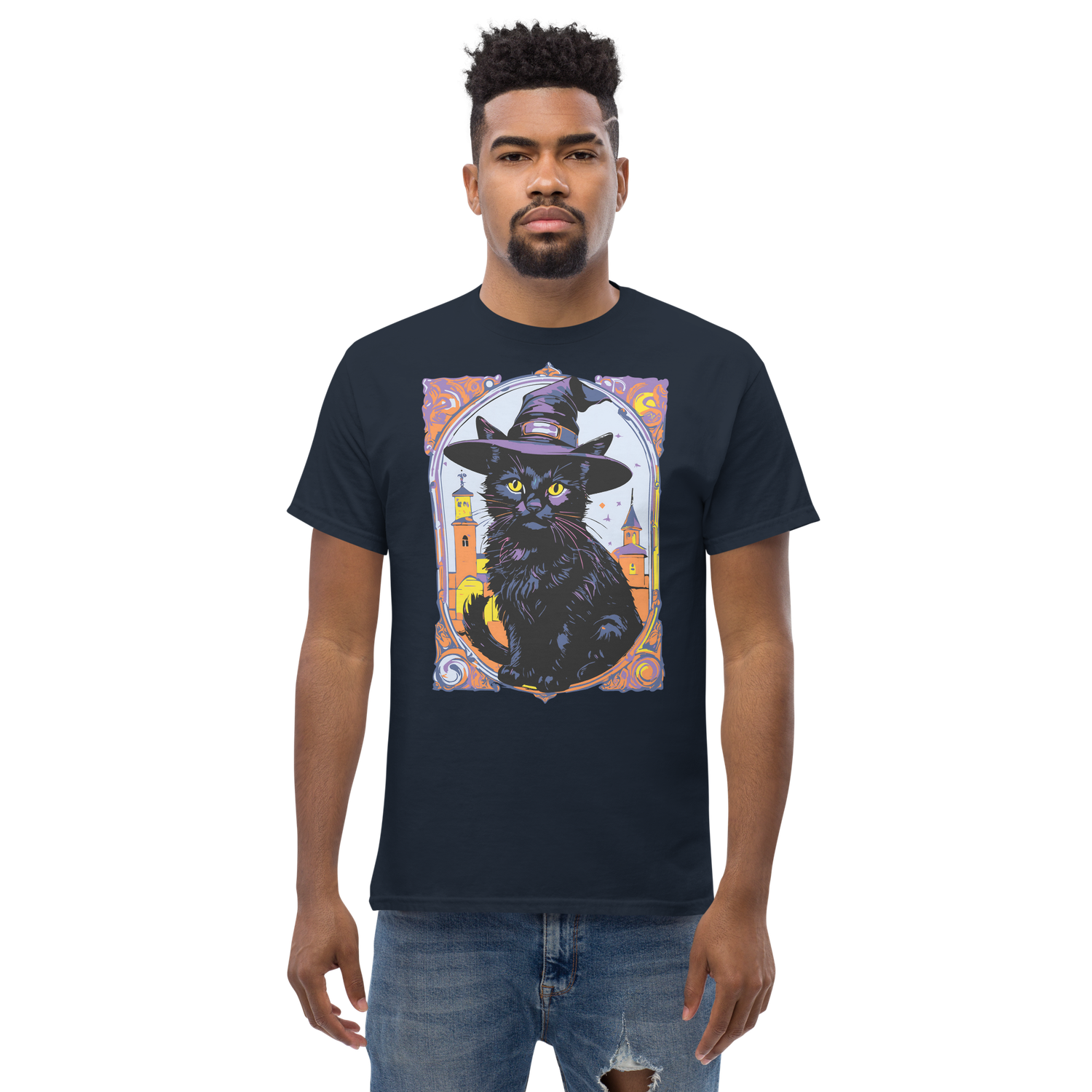 Unisex classic tee - Halloween - Black Cat Witch