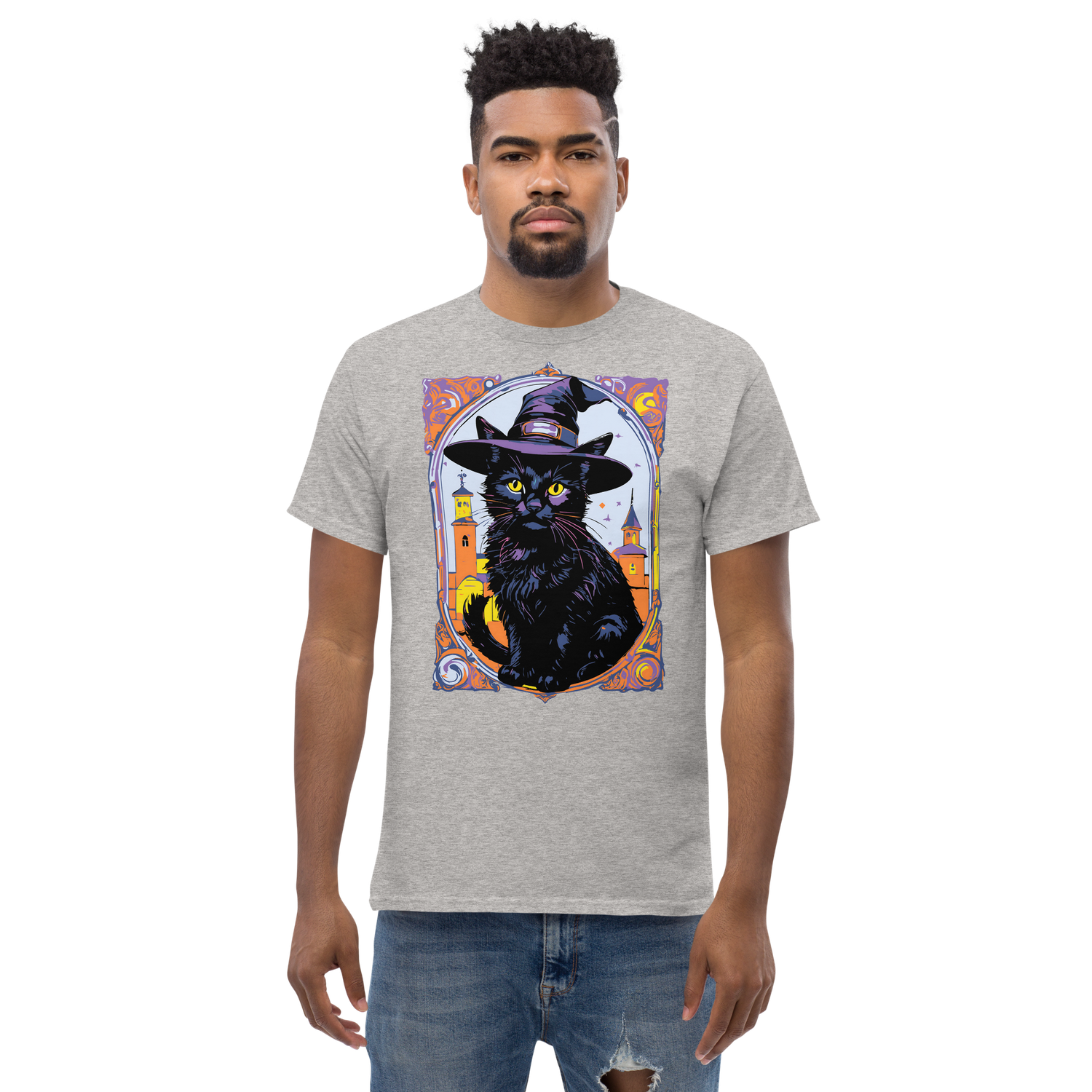 Unisex classic tee - Halloween - Black Cat Witch