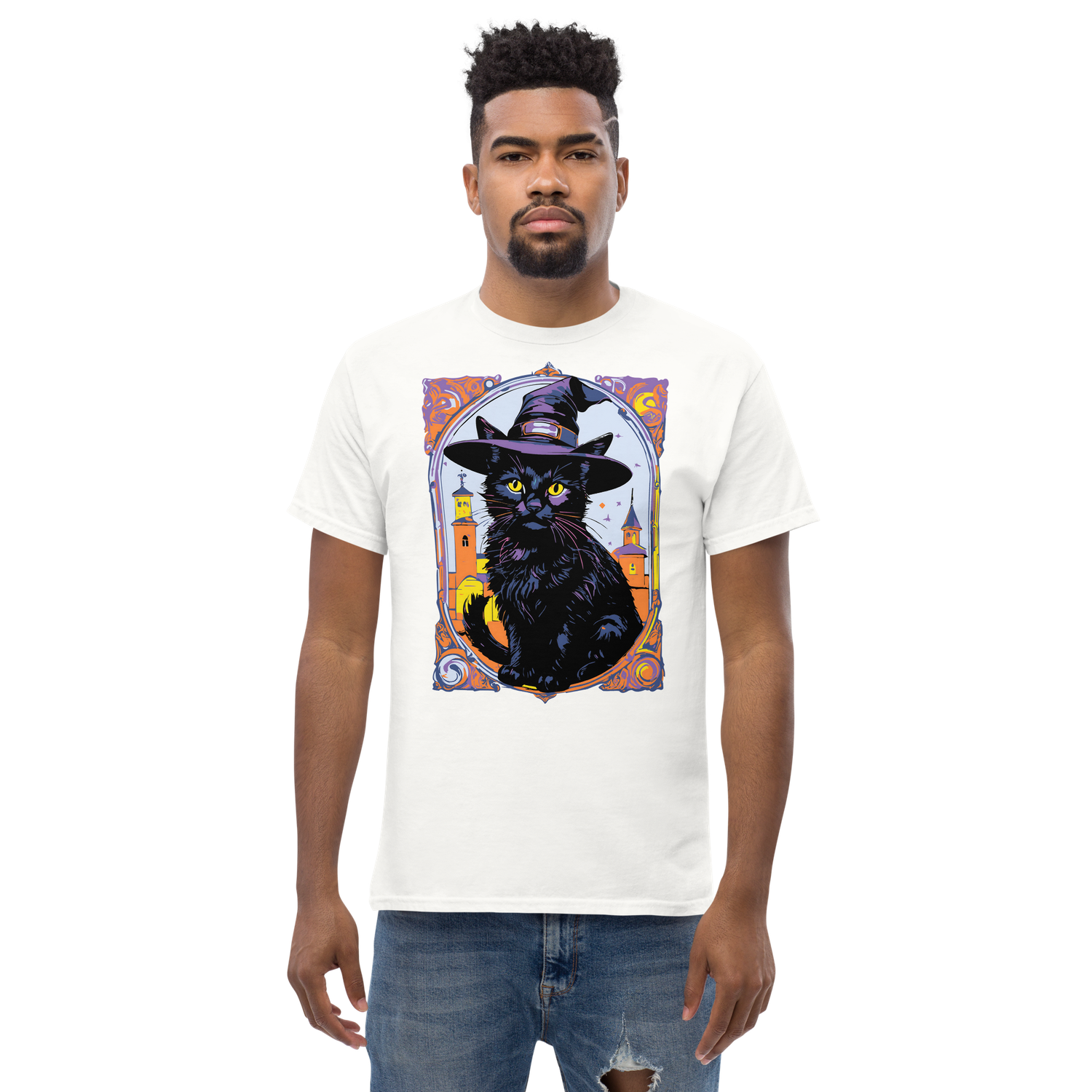 Unisex classic tee - Halloween - Black Cat Witch