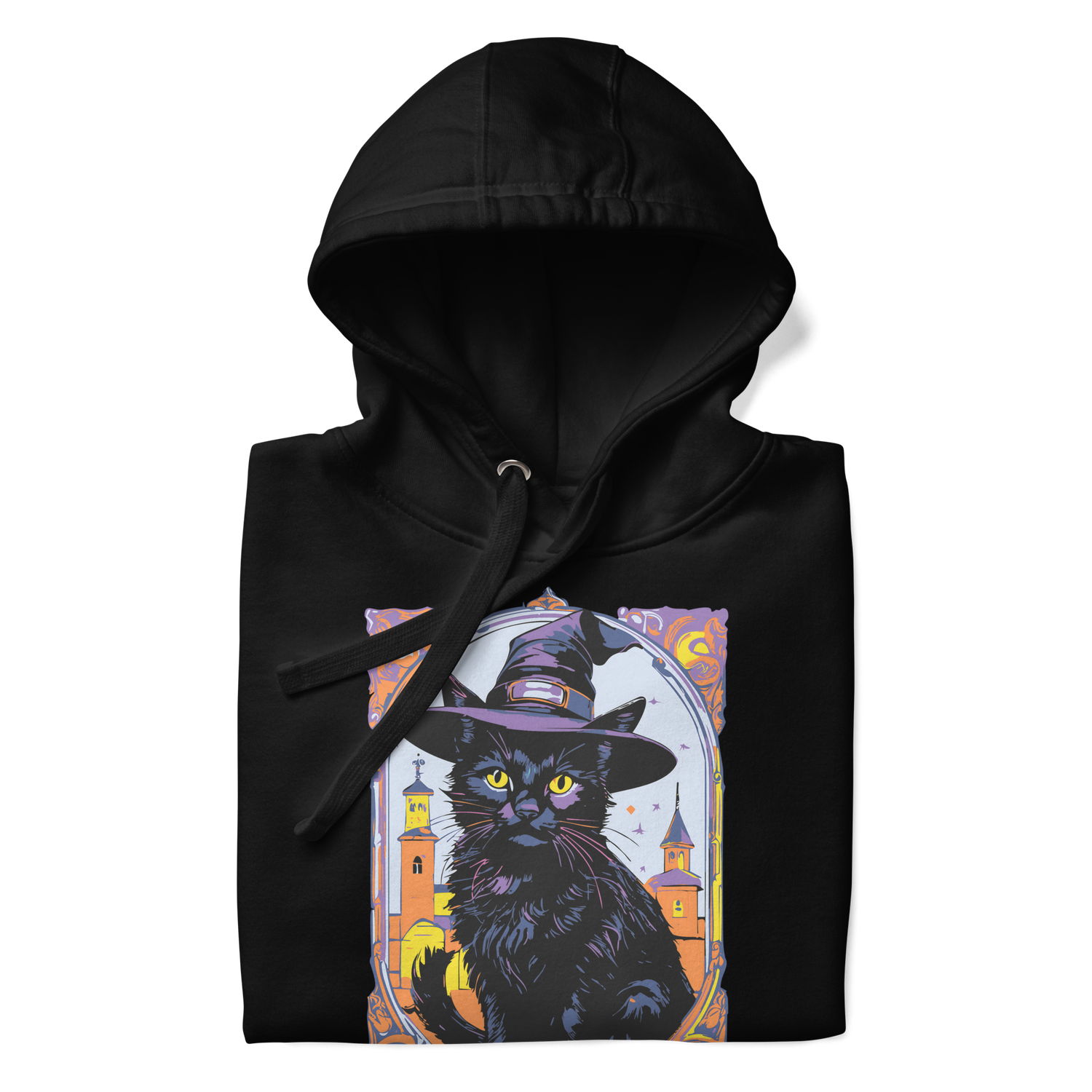 Unisex Hoodie - Halloween - Black Cat Witch