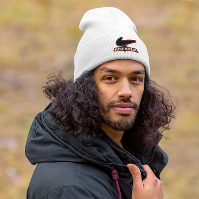 Cuffed Beanie - Halloween - Just Bite It - Vampire Swoosh