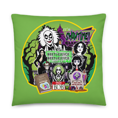Throw Pillow (with filling) - It&#39;s Showtime In The Netherworld - Beetlejuice, Beetlejuice!