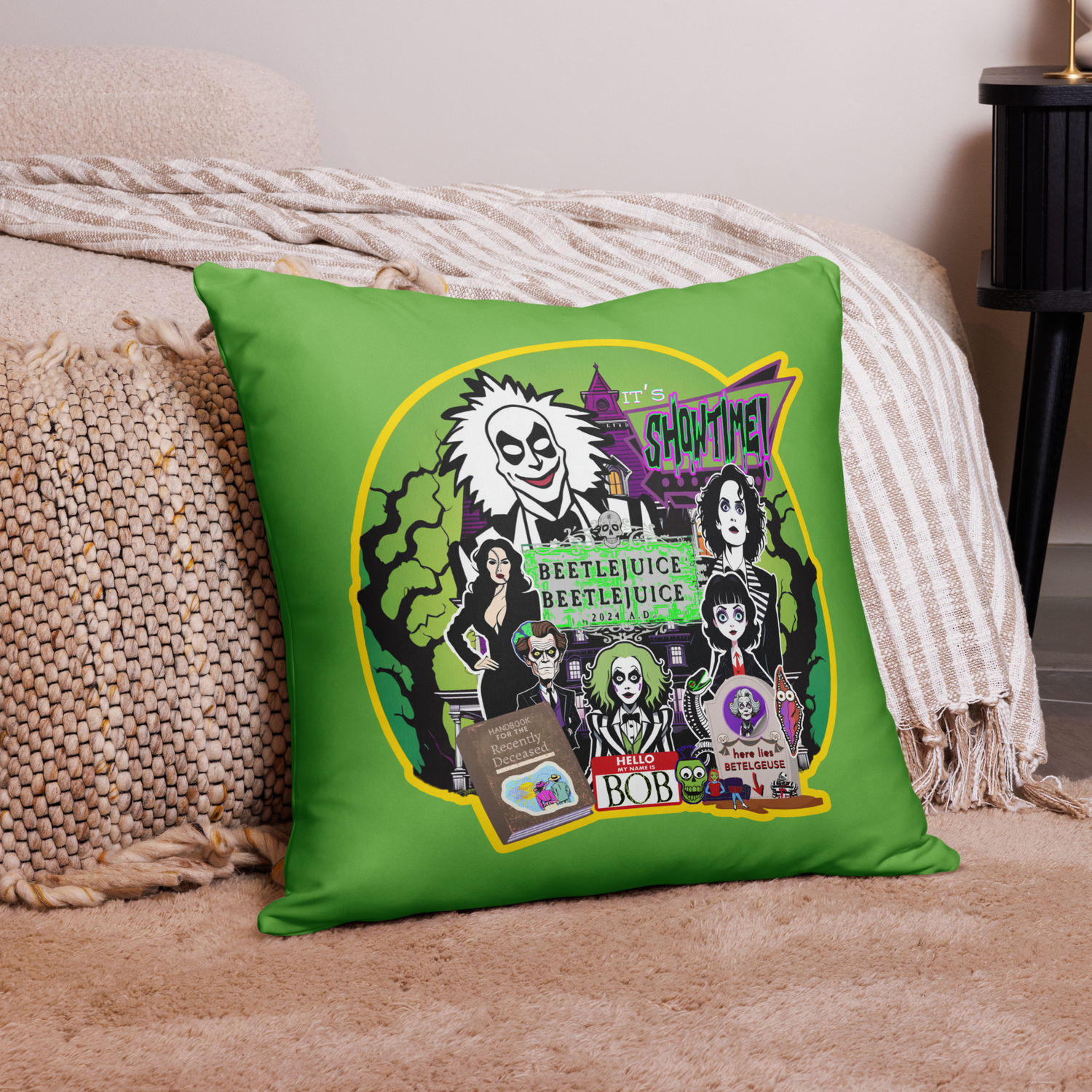 Throw Pillow (case only) - It&#39;s Showtime: Beetlejuice, Beetlejuice!