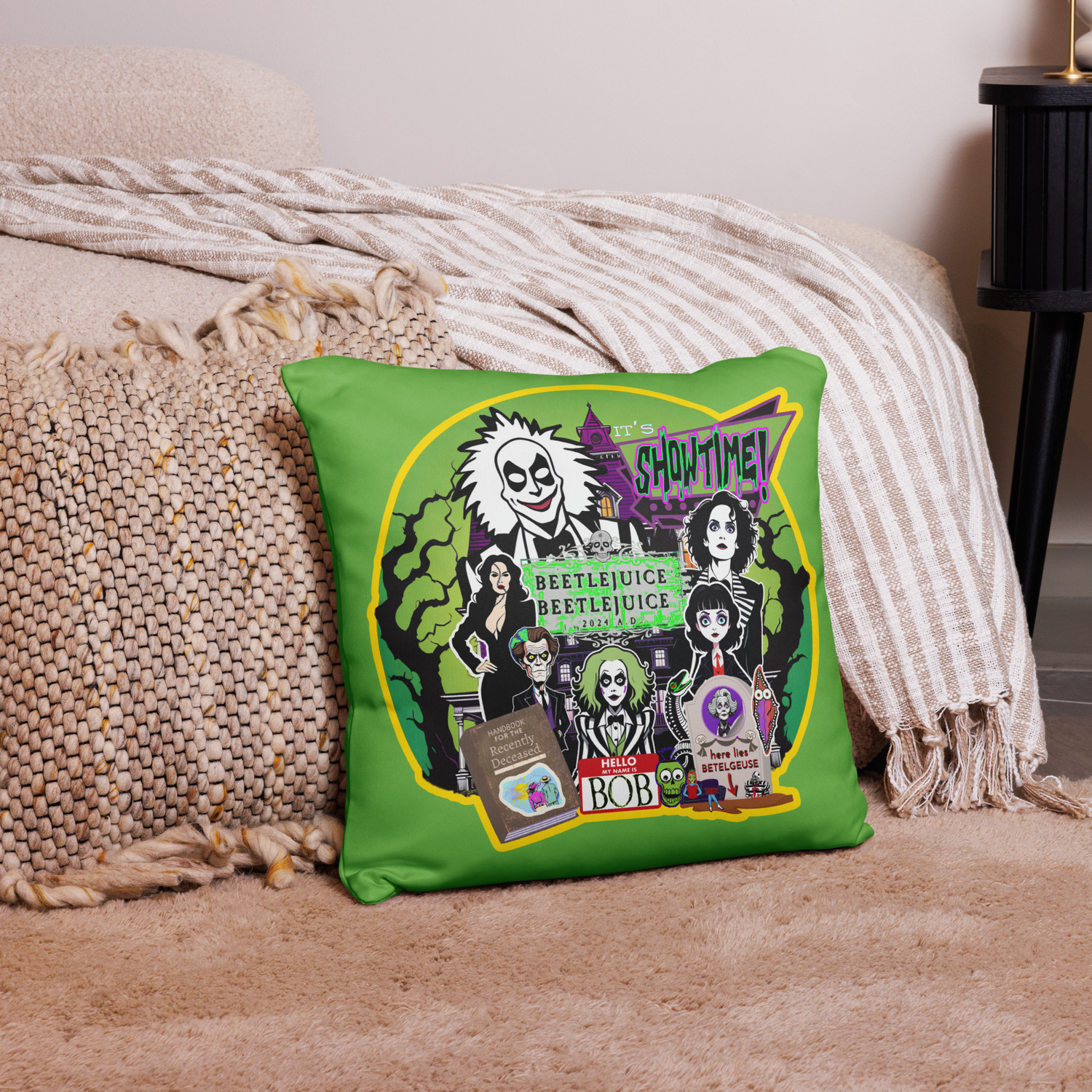 Throw Pillow (case only) - It&#39;s Showtime: Beetlejuice, Beetlejuice!